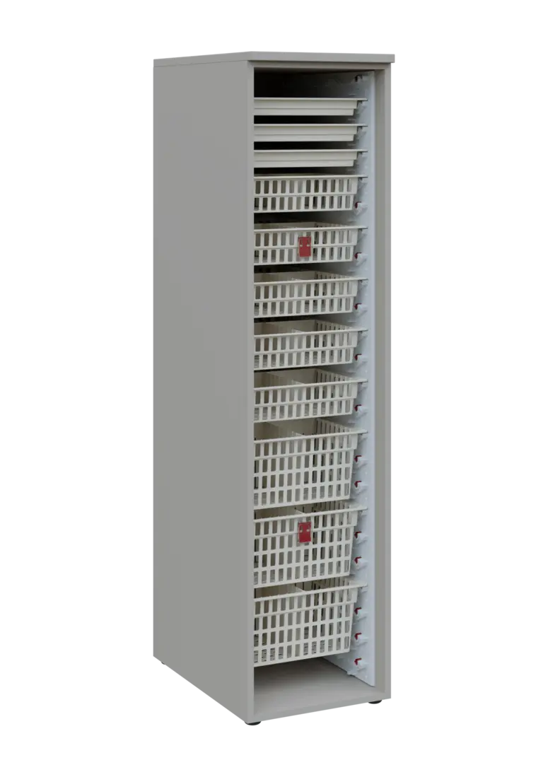 EUROMEDICA O - 46 ABS skříň léková boxová, otevřená, 1950x460x735, korpus šedý